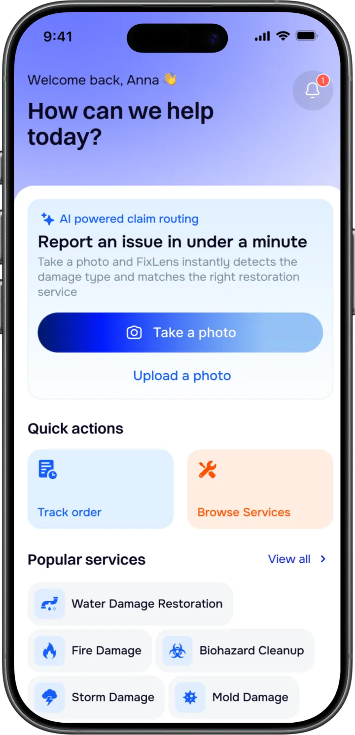 fixloupe home dashboard